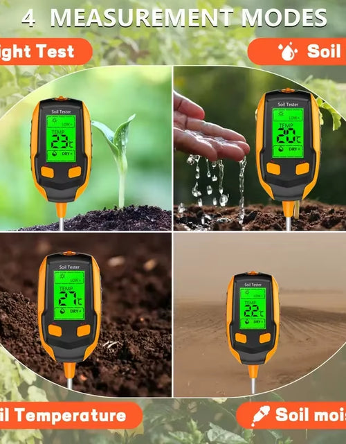 Load image into Gallery viewer, SmartGrow 4-in-1 Digital Soil Meter – Moisture, pH, Temperature &amp; Sunlight Intensity for Perfect Plant Care
