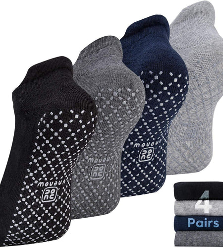 Unisex Non Slip Grip Socks with Cushion for Yoga, Pilates, Barre, Home & Hospital