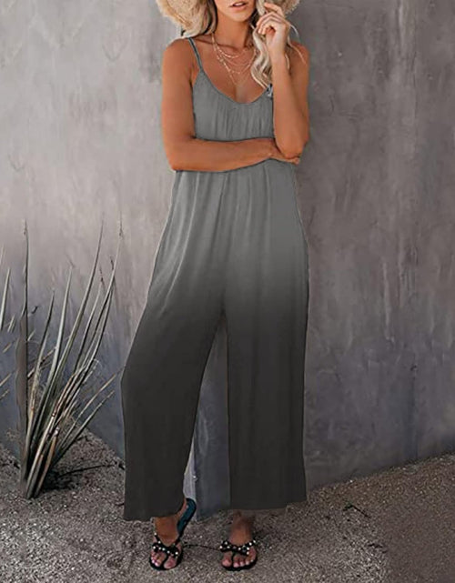 Load image into Gallery viewer, Womens Jumpsuit Gradient Rompers with Pockets Jumpsuits Casual Loosejumpers Long Pants Playsuit
