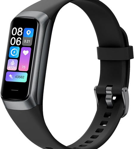 Keep Health Fitness Trackers for Women Men, Amoled Fitness Tracker for Android&Ios, Alarm Stopwatch Fitness Tracker with Blood Pressure Monitor, Calories Burned IP68 Waterproof Fitness Step Tracker