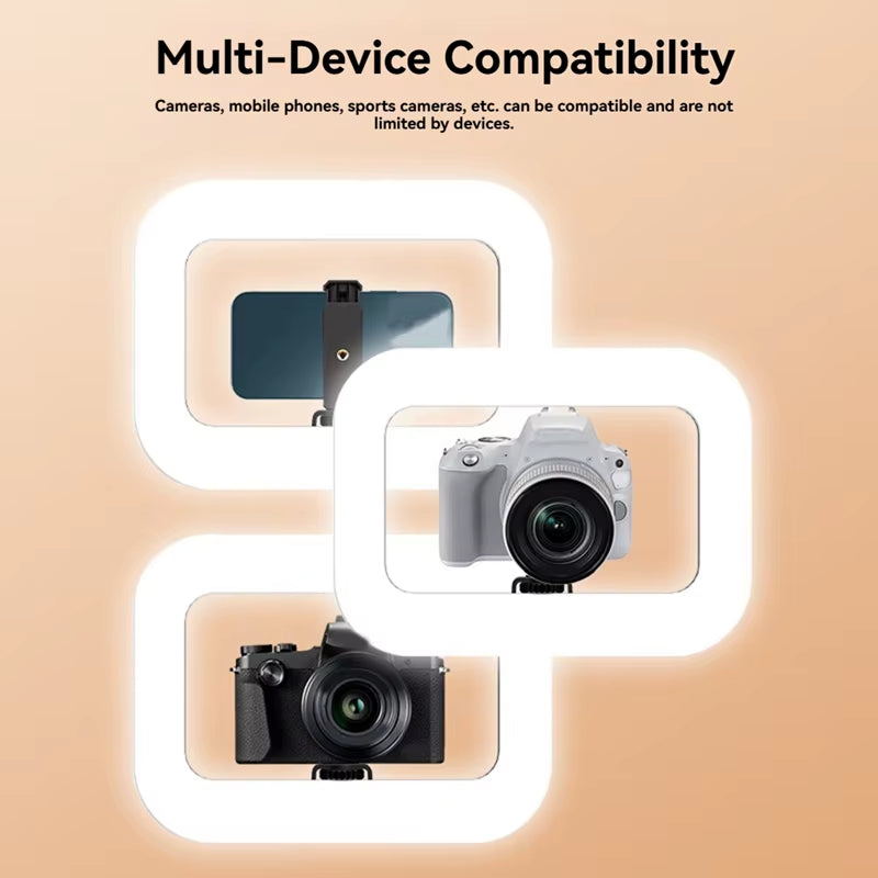 Glowpro Handheld LED Ring Light – Rechargeable Portable Fill Light for Perfect Selfies, Live Broadcasts & Photography