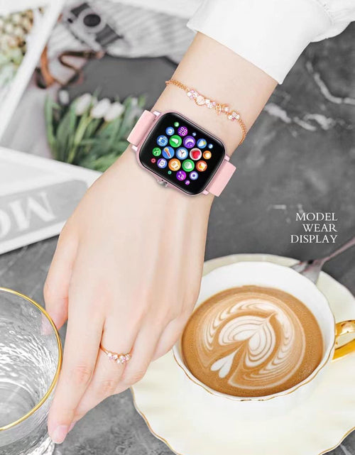 Load image into Gallery viewer, Smart Fitness Tracker Watch for Android/Ios - IP68, Heart Rate/Blood Oxygen/Sleep Monitoring, 8 Sports Modes, Breath Training, Weather Updates - 1.69-Inch Display for Men and Women (Rose Gold)
