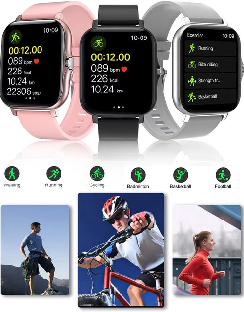 Load image into Gallery viewer, Smart Fitness Tracker Watch for Android/Ios - IP68, Heart Rate/Blood Oxygen/Sleep Monitoring, 8 Sports Modes, Breath Training, Weather Updates - 1.69-Inch Display for Men and Women (Rose Gold)
